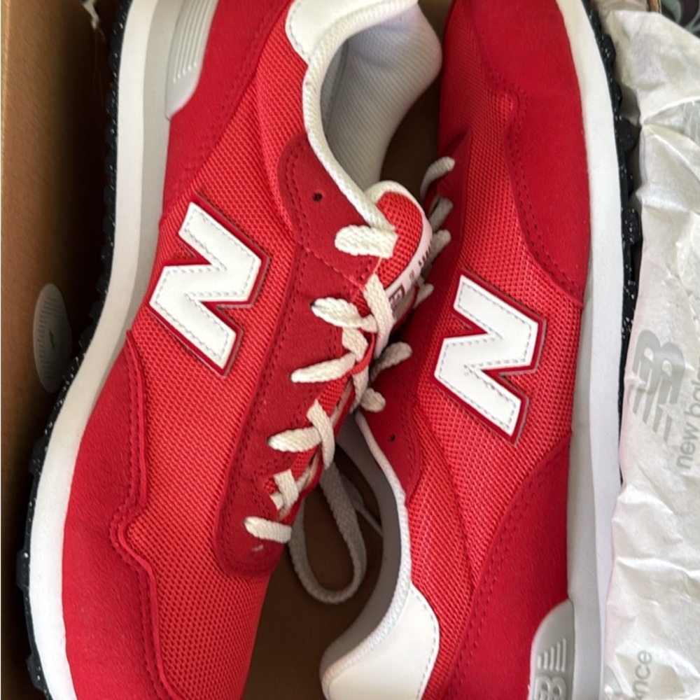 New Balance Kids Red and White Classic Sneakers